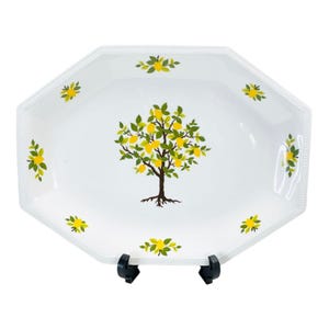 Johnson Bros Lemon Tree Ironstone Octagonal Serving Platter Citrus Summer Party