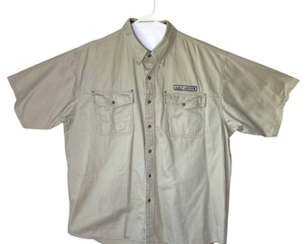 Harley Davidson Size 2XL Short Sleeve Button Up Work Shirt Chest Pockets Vintage
