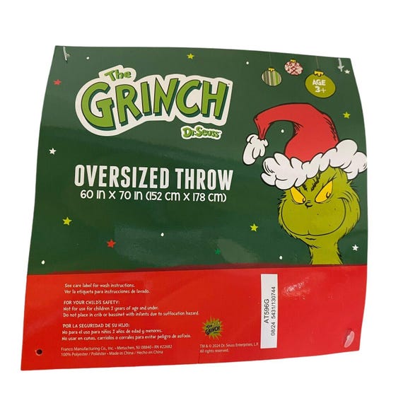 Grinch グリンチ　ブランケット ドクター・スース グリンチとマックス クリスマス スローブランケット