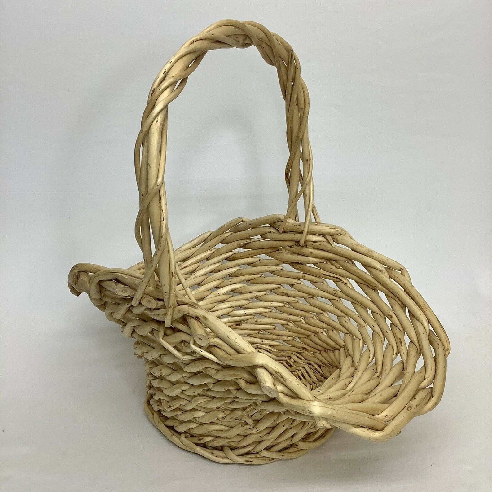 VTG WICKER BASKET 16 Large Flower Gathering Rattan Cane Etsy