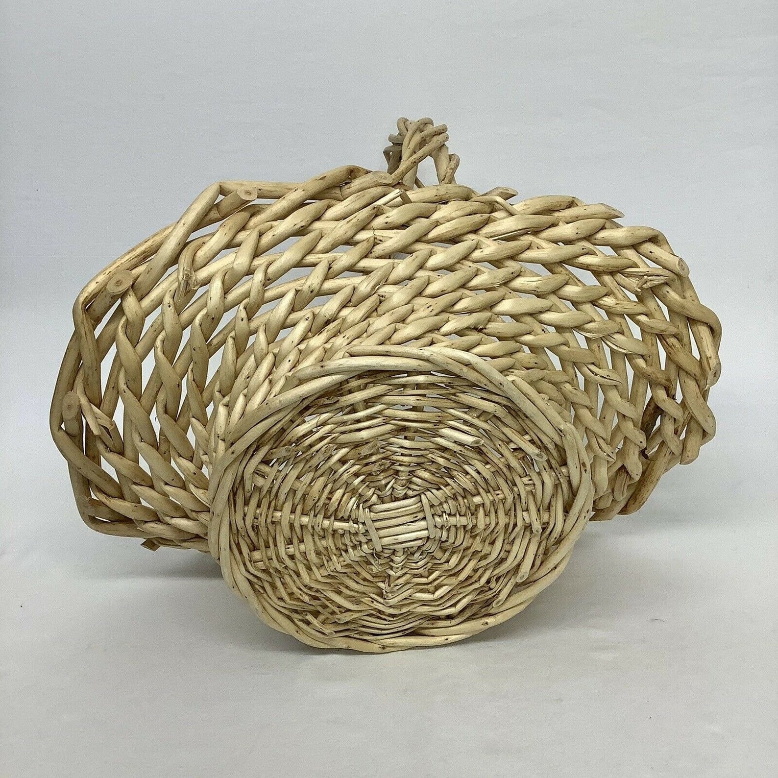 VTG WICKER BASKET 16 Large Flower Gathering Rattan Cane Etsy