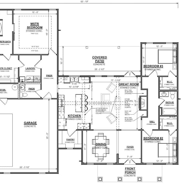 Plan #101 - 3 BD/2.5 B, 1,992 heated Square Feet construction plan set