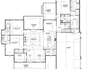 Plan nr 108 - 4 BD/4,5 B, 3588 ogrzewanych stóp kwadratowych, zestaw planów budowy