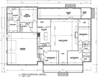 Plan nr 102 - 4 BD/2,5 B, 2144 ogrzewanych stóp kwadratowych, zestaw planów budowy