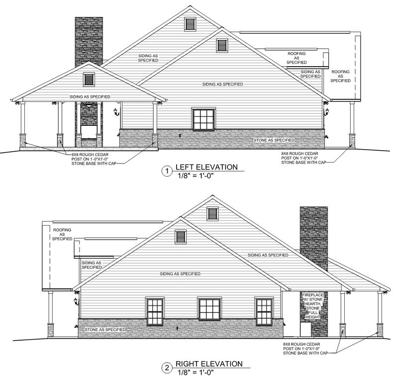 Plan #122 - 4 BD/2 B, 2,318 Htd. Square Feet Construction Plan Set - Etsy