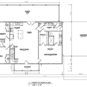 Plan # 113 - 4 BD / 2 1/2 B, 2.164 htd. Vierkante voet bouwplan ingesteld