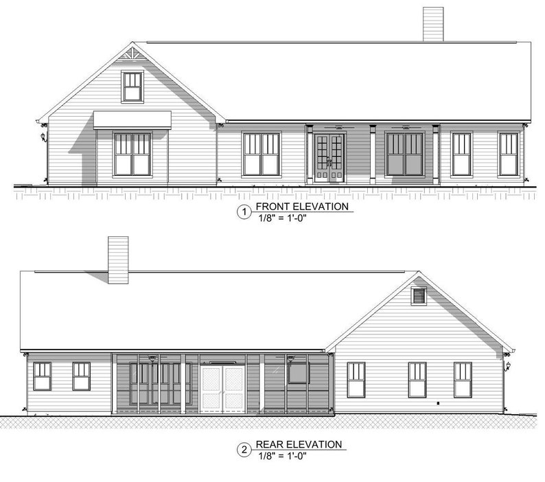 Plan #109 - 3 BD/2 B, 2,038 Htd. Square Feet Construction Plan Set - Etsy