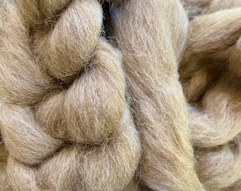 Shetland Roving, Fawn, 4 ounces