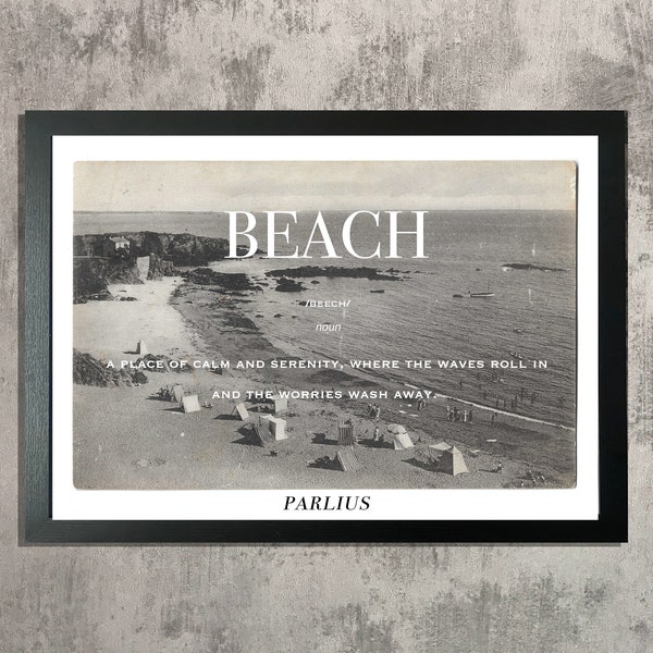 Beach Définition / Plage / Définition/ Print wall art/ Poster/ Beach Quote/ Beach Print/ Vintage Print/ Wall Decor/ Photographie