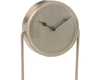 Table Clock Retro Silver Large