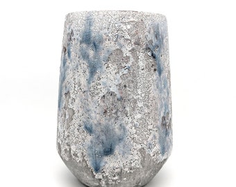 Dekorative Vase aus Terrakotta Blau Grau