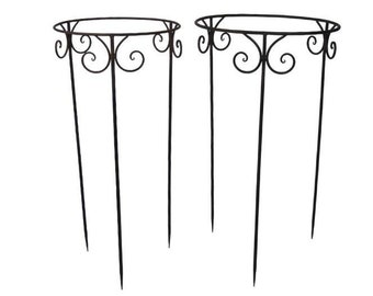 Conjunto de soporte para plantas de color óxido, redondo, cerrado - dimensiones 90/50 y 90/60