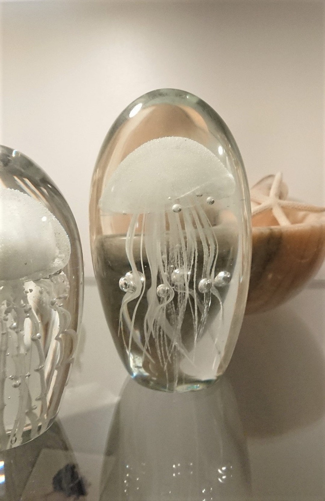 Figurine Méduse En Verre Skelang - Presse-Papier Décoratif | Brillant Dans Le Noir | Décoration Bureau Ou Maison
