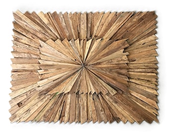 Cuadro de pared de madera reciclada hecho a mano