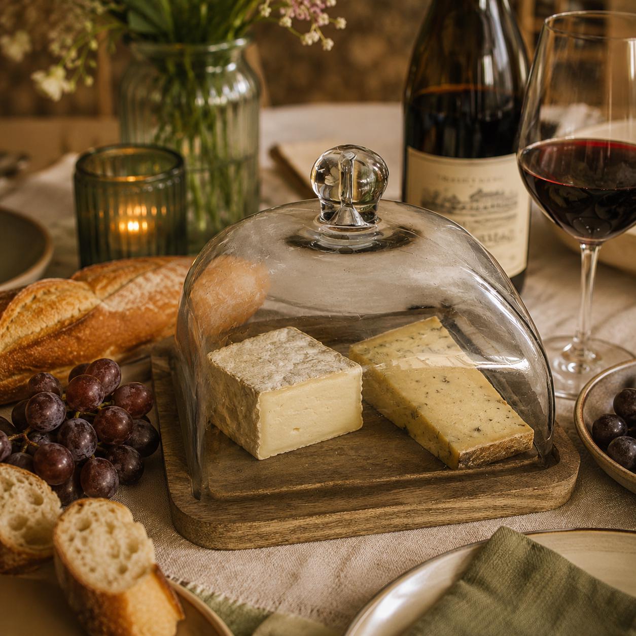 Cheese Tray With Glass Dome - Etsy