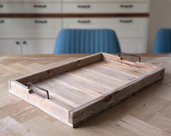 Bandeja de madera natural - 58 cm x 38 cm