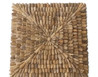 Cuadro de pared hecho a mano con madera flotante