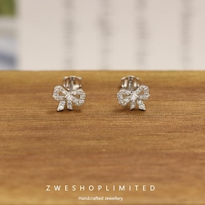 s925 silber bogen ohrstecker mit diamanten