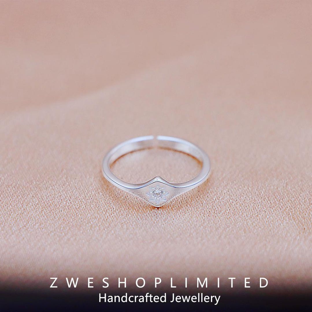 925 Sterling Silver Eight-point Star Ring, Simple Star Wish Design ...