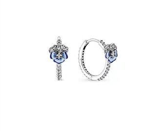 Neu 925 Sterling Silber Ohrringe Stiefmütterchen Blume Ohrringe Für Frauen