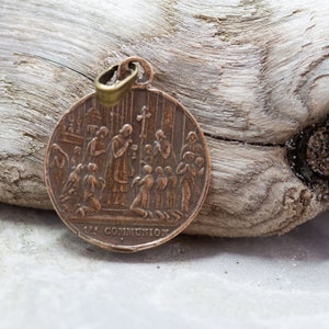 First Communion Antique Replica Medal -Bronze