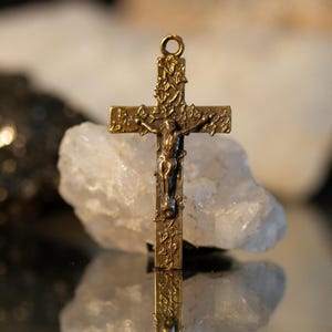 Bronze Crucifix Ornamented with Ivy