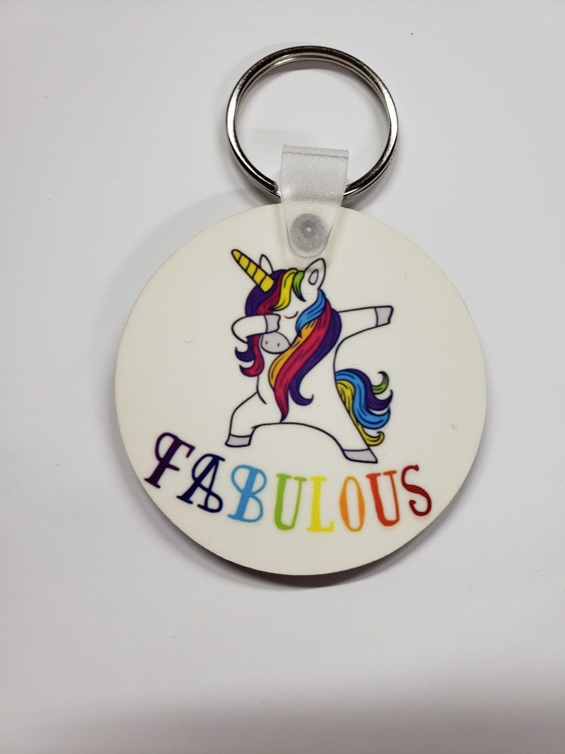 Unicorn Dabbing Colorful Round Keychain Fabulous Keychain