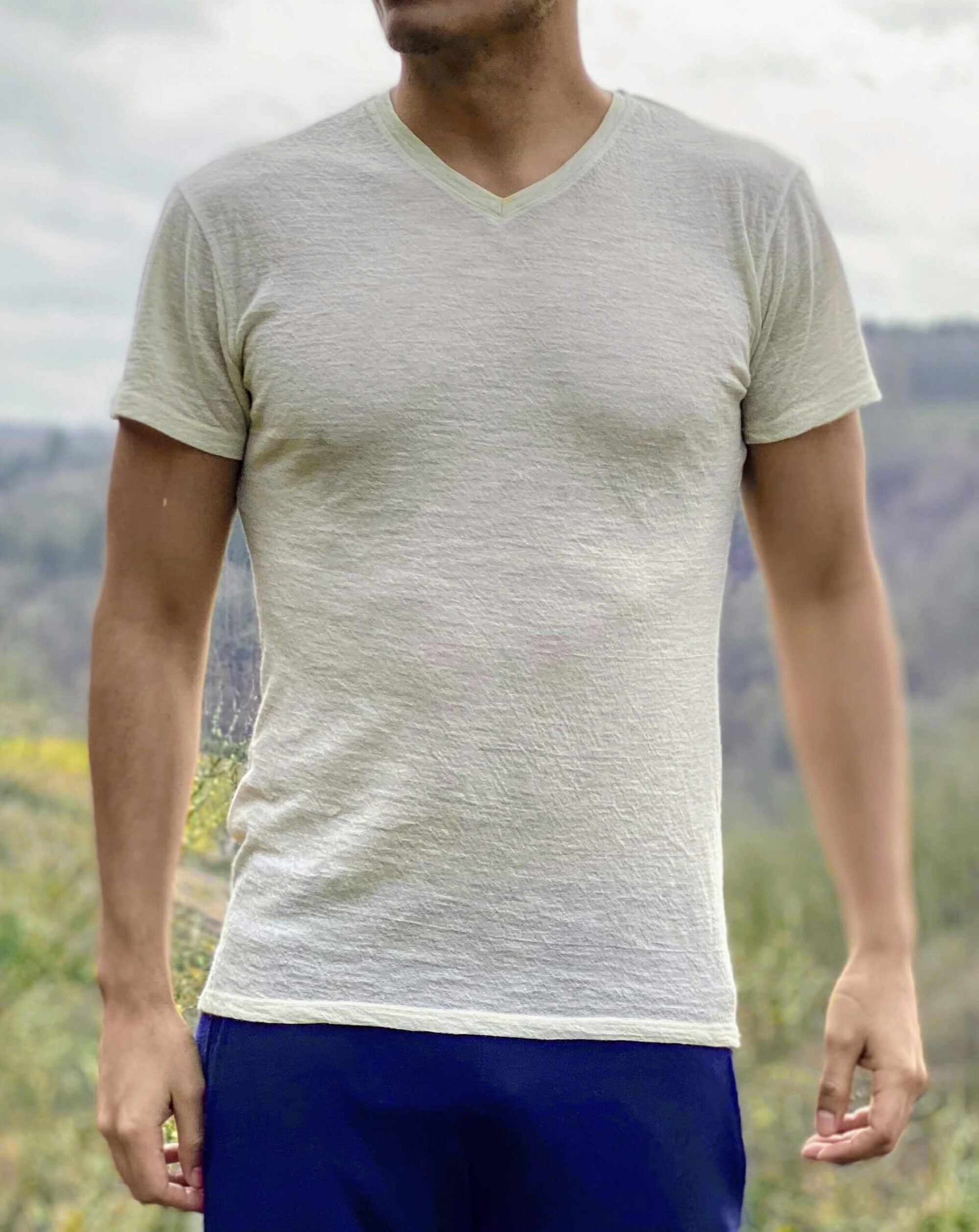 ALPACA WOOL TSHIRT 110 Ultralight VNeck Mens Etsy