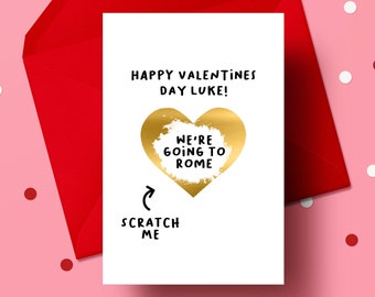 Personalised Valentines Scratch Card | Personalised Prize Announcement Reveal Card