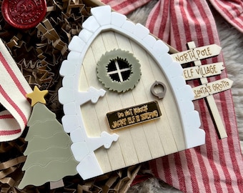 Personalised Christmas Elf Wooden Door | Elf Arrival Decoration