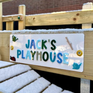 Personalised Outdoor Playhouse Wendyhouse Cubby Sign: Outdoor Play Mud Kitchen Cafe Accessory