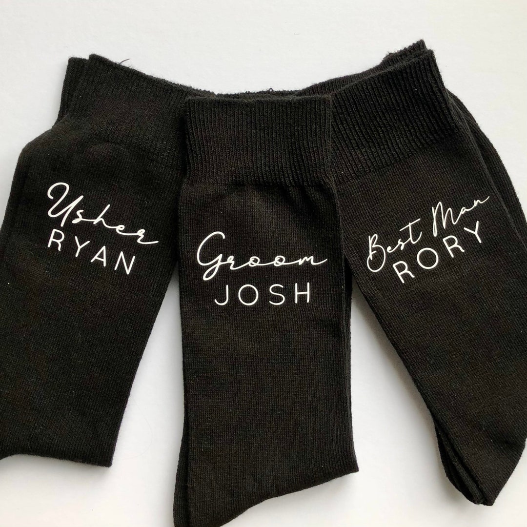 Mens Personalised Socks Best Man Socks Wedding Favour, Groomsman