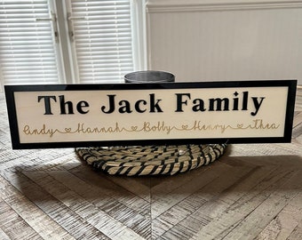 Personalised Family Name Sign: Custom Home Decor for New Home or Wedding Present