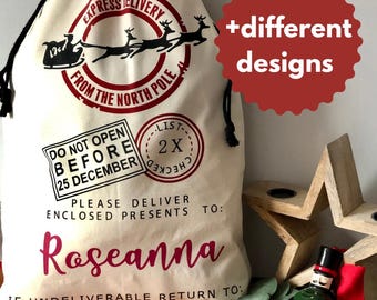 Personalised Christmas Sack : Extra large Santa sack/ Stocking