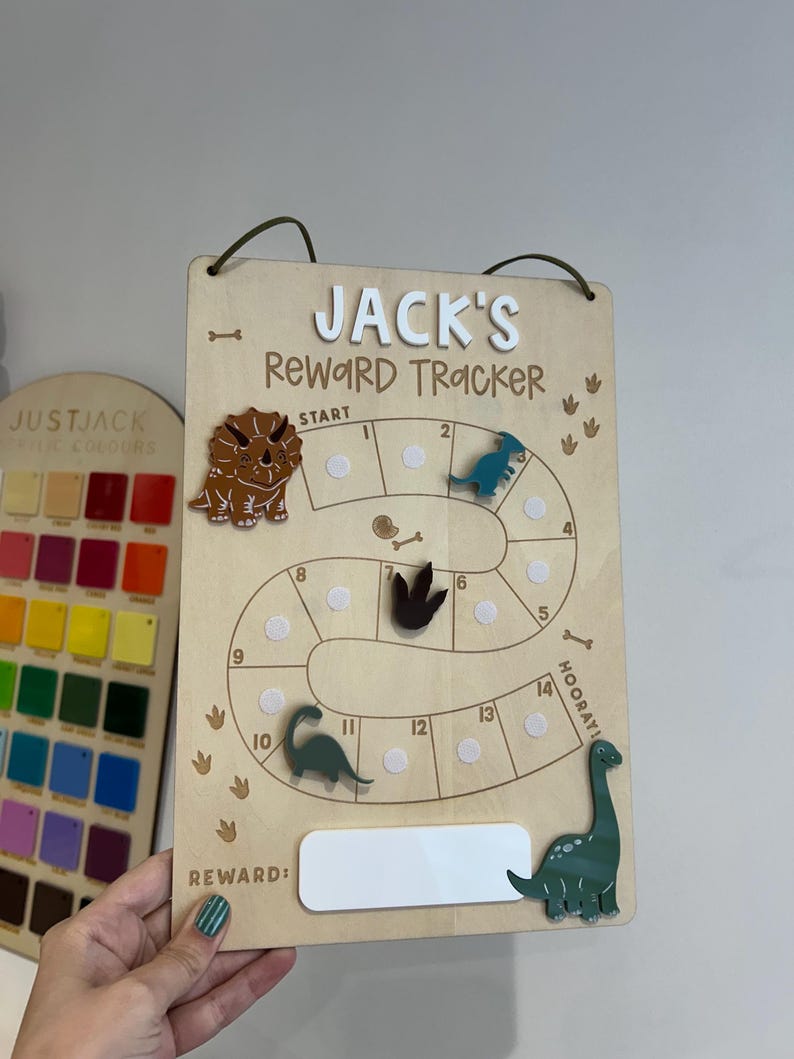 Reward Chart Lettering Personalised Dinosaur Reward Chart Tracker | Kids Behaviour Chart - Etsy