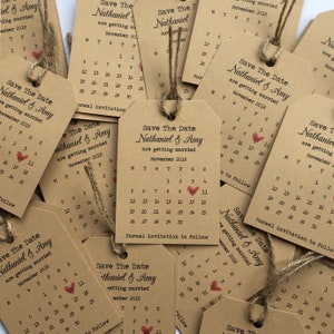 Magnetic Tags | Save The Date Calendar with twine