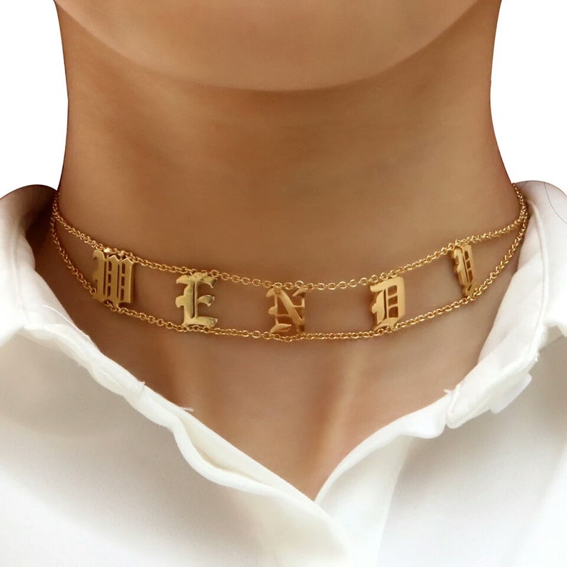Custom Name Choker Necklace,Minimalist Pendant,Personalized Infinity Necklace Gift For Her,Wedding Gift,Customized Gift,Name Necklace