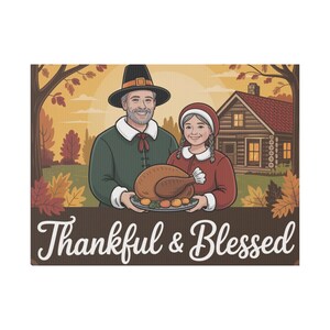 Thankful & Blessed Thanksgiving Yard Sign, Fall Decor, Outdoor Decoration, Party Sign, Holiday Greetings, Seasonal Decoration