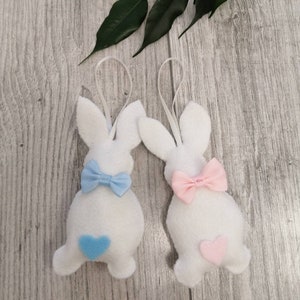 Set of 2 felt Easter decoration, Easter felt ornaments, Easter ornament, Easter bunny, Spring decorations, Felt bunny decorations
