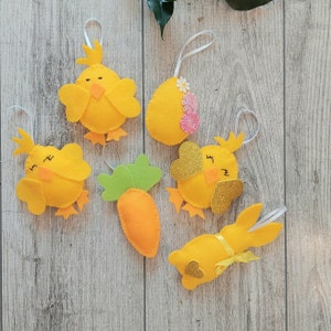 Spring home decor Easter decorations felt Easter tree ornaments handmade
