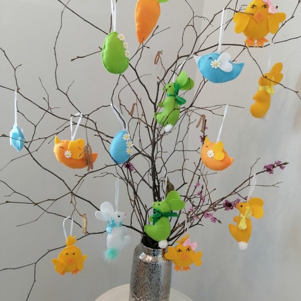 EASTER ORNAMENTS Easter tree decor Spring decor Easter hanging decoration Bunny Springtime Felt decoration SPRINGTIME