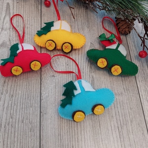 Felt CHRISTMAS CAR ornament Christmas tree ornament Christmas gifts handmade Felt Christmas ornaments Hanging Christmas decor