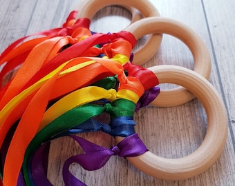 Waldorf Hand Kite Party Favors Stocking Stuffer Wedding Favor Gift for Kids Waldorf Montessori Rainbow Toys