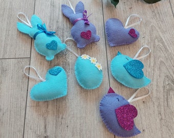 ORNAMENTS HANDMADE Easter ornaments Easter bunnies Felt bird ornament Spring home decor