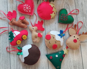 Christmas ornaments handmade Christmas tree decorations Felt Christmas Ornaments Felt Christmas Ornament Christmas felt decor