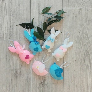 EASTER DECORATION FELT Easter bunny Felt Easter Easter gifts Spring decor Felt bird