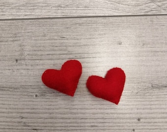 Felt Heart Ornaments, Valentine's Day Decor - Set of 2