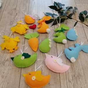 Easter decorations felt Easter tree ornaments handmade