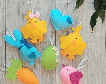 Easter decorations felt Easter tree ornaments handmade