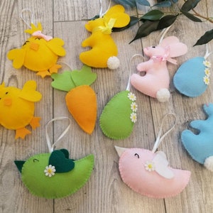 Easter decorations felt Easter tree ornaments handmade Hanging easter decor